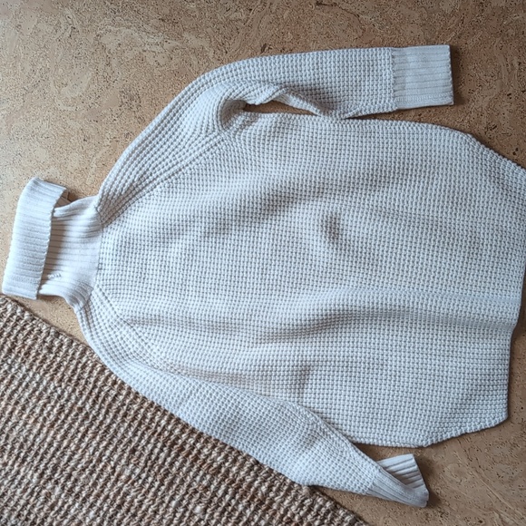 Hatch maternity waffle turtleneck sweater 100% merino wool - Picture 8 of 9